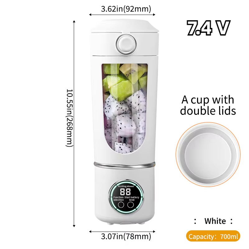 New Portable Juice Maker Blender for Shakes Smoothies 700ML Multiple Colors 12-Blades Fast Mixing 2 in 1 Blender Bottle Juicer