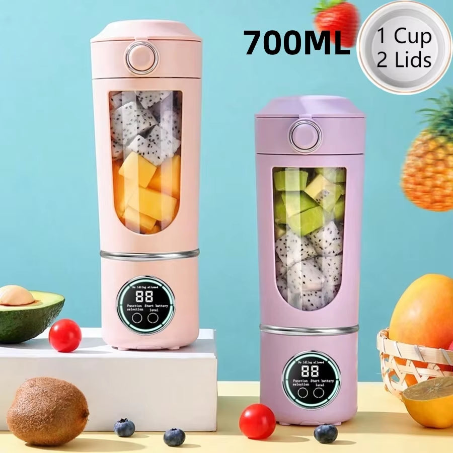 New Portable Juice Maker Blender for Shakes Smoothies 700ML Multiple Colors 12-Blades Fast Mixing 2 in 1 Blender Bottle Juicer